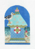 Kelly Clark ~ Birdhouse Seagull Summer Seaside House handpainted Needlepoint Canvas by Kelly Clark