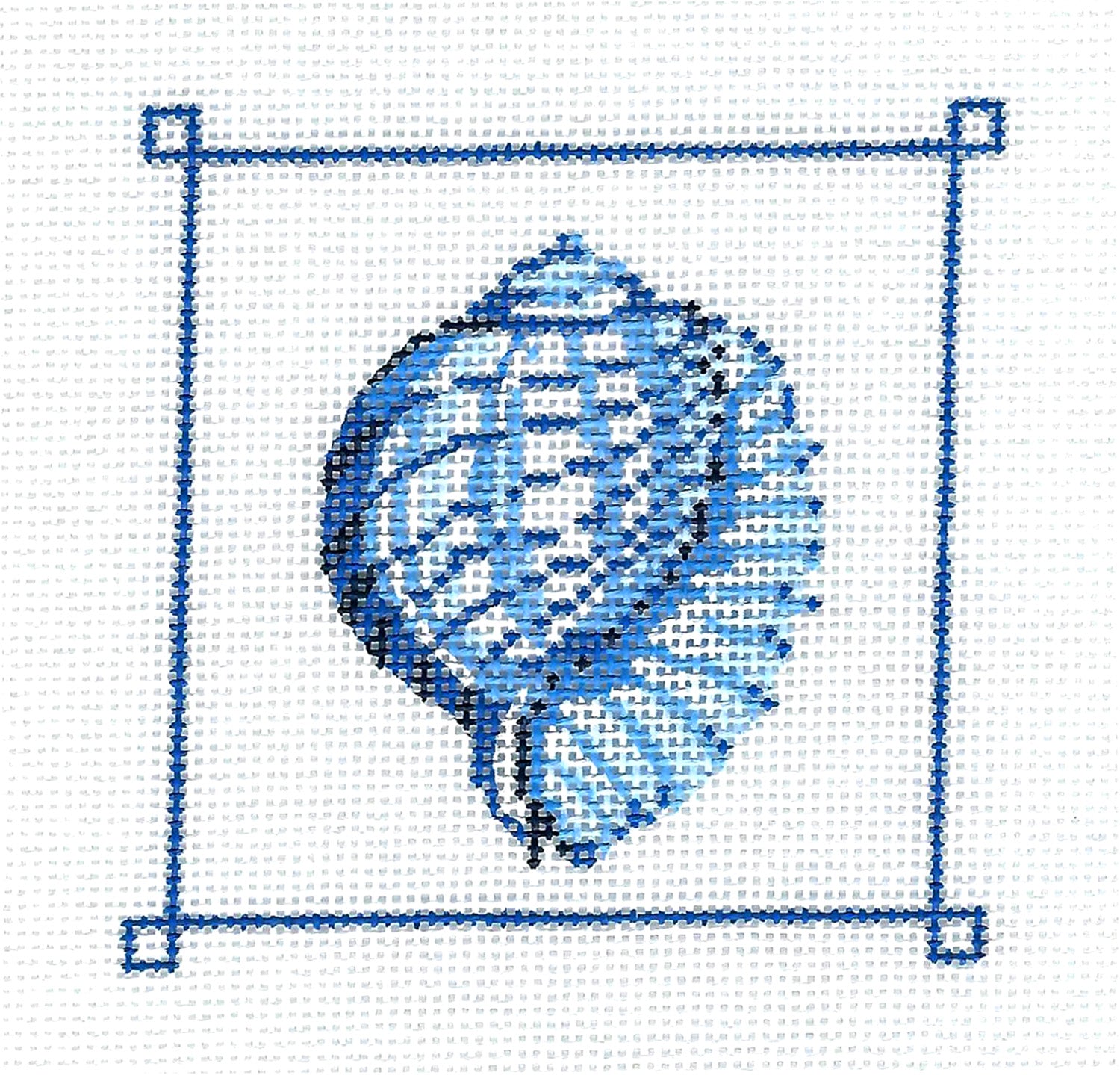 Shell Pattern Needlepoint Shell ~ Tiger Chambered Nautilus Shell handpainted Needlepoint Ornamen ...