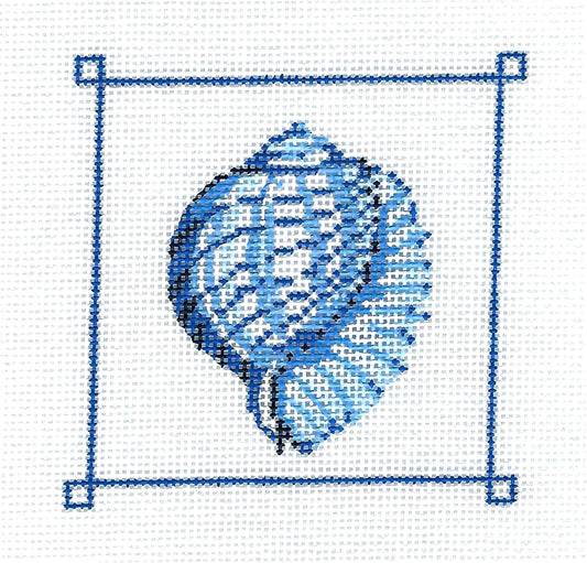 Shell ~ Tiger Chambered Nautilus Shell handpainted Needlepoint Ornament Kelly Clark