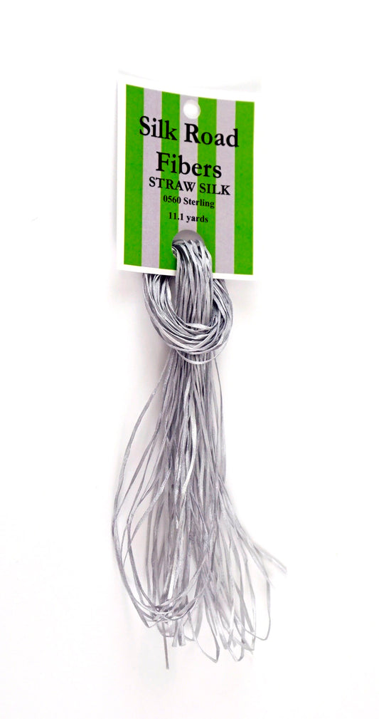 STRAW SILK #0560  Deep Sterling ( #2 )  11.1 Yard Skein for Needlepoint by Silk Road Fibers