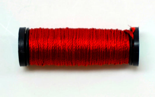 SILK SERICA #1116 Deep Christmas Red 11 Yard Spool 3 Ply Fiber for Needlepoint by Kreinik