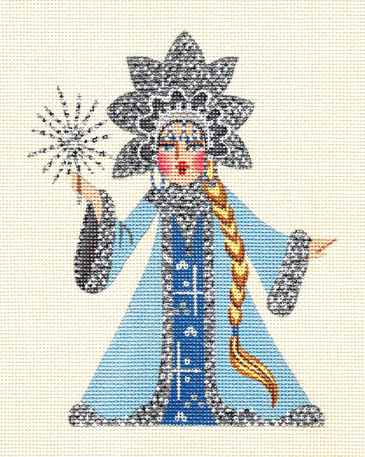 Canvas ~ SNOW MAIDEN in BLUE Elegant handpainted Needlepoint Canvas by Leigh Design