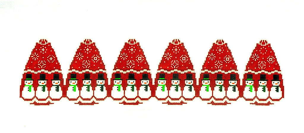 Christmas ~ 3-D Snowmen Ornament Topper handpainted Needlepoint Canvas by Starke Art from CBK