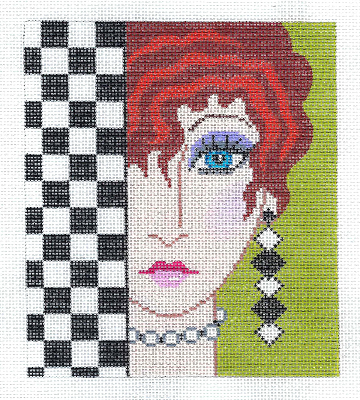 Canvas ~ Sophisticated Art Deco Lady Handpainted Needlepoint Canvas ~ BG Insert ~ by LEE
