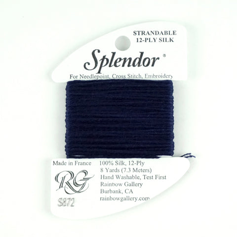 SPLENDOR SILK #S872 "Midnight Blue" Needlework Stitching Thread by Rainbow Gallery