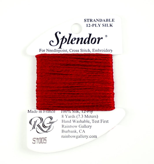 SPLENDOR SILK  #S 1005 "Cranberry" Needlepoint Stitching Thread by Rainbow Gallery