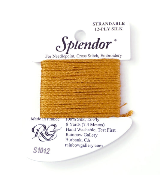 SPLENDOR SILK  #S1012 "Old Gold" Needlepoint Stitching Thread by Rainbow Gallery