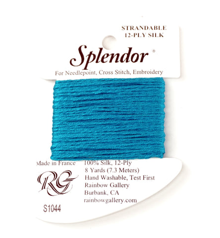 SPLENDOR SILK  #S1044 "Deep Aqua" Needlepoint Stitching Thread by Rainbow Gallery