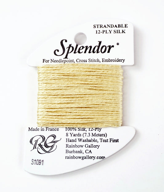 SPLENDOR SILK  #S1091 "Chamomile" Needlepoint Stitching Thread by Rainbow Gallery