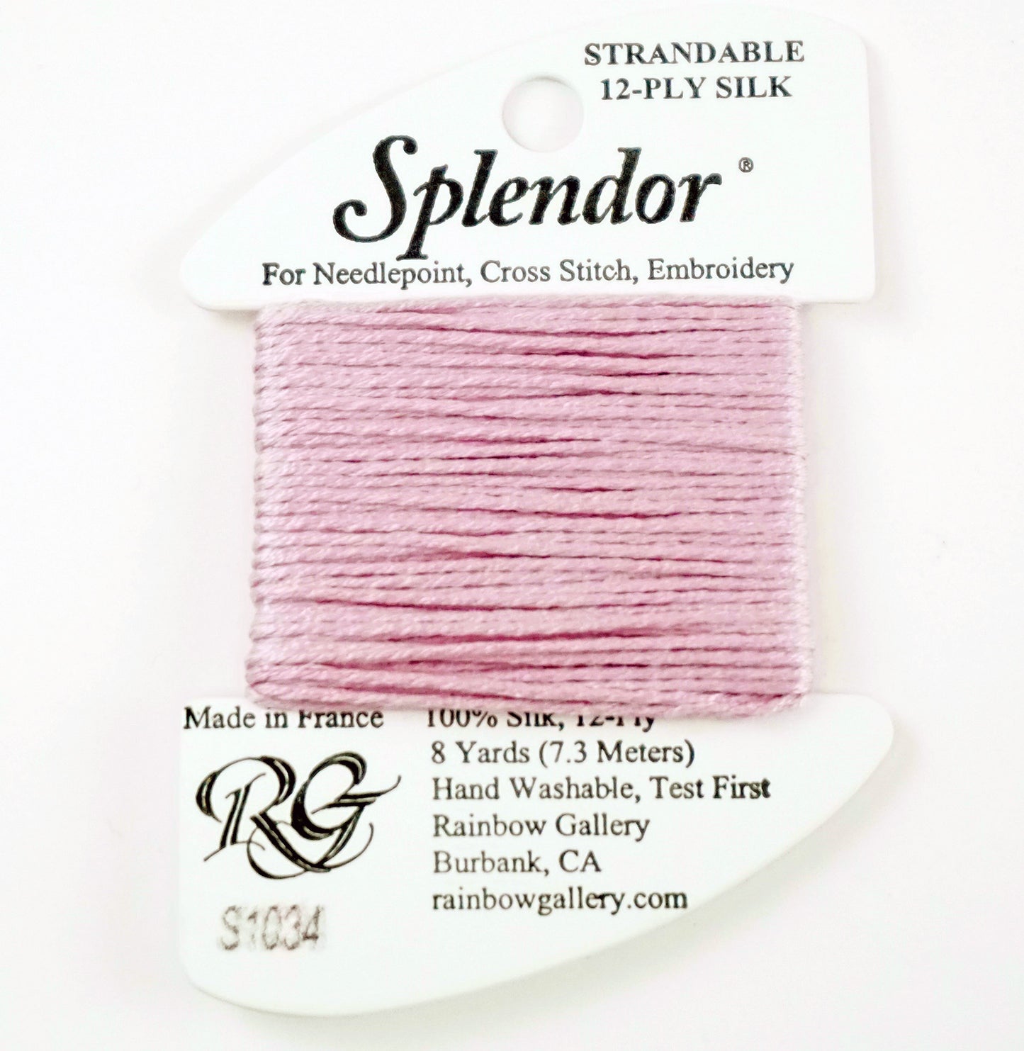SPLENDOR SILK  #S1034 "Lite Plum" Needlepoint Stitching Thread by Rainbow Gallery
