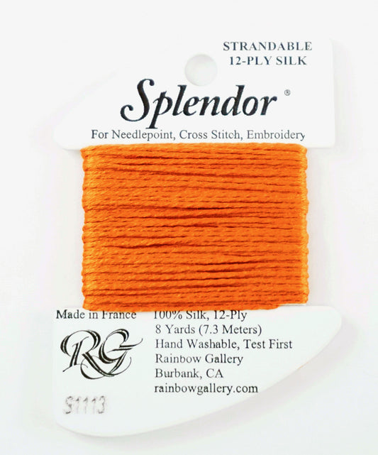 SPLENDOR SILK  #S1113 "Dark Apricot" Needlepoint Stitching Thread by Rainbow Gallery