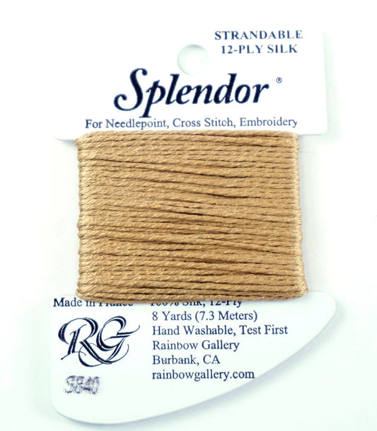 SPLENDOR SILK  #S840 "Camel" Needlepoint Stitching Thread by Rainbow Gallery
