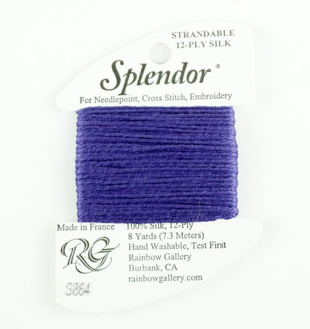 SPLENDOR SILK  #S864 "Dk. Periwinkle" Needlepoint Stitching Thread by Rainbow Gallery