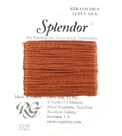 SPLENDOR SILK  #S925 "Medium Brick" Needlepoint Stitching Thread by Rainbow Gallery