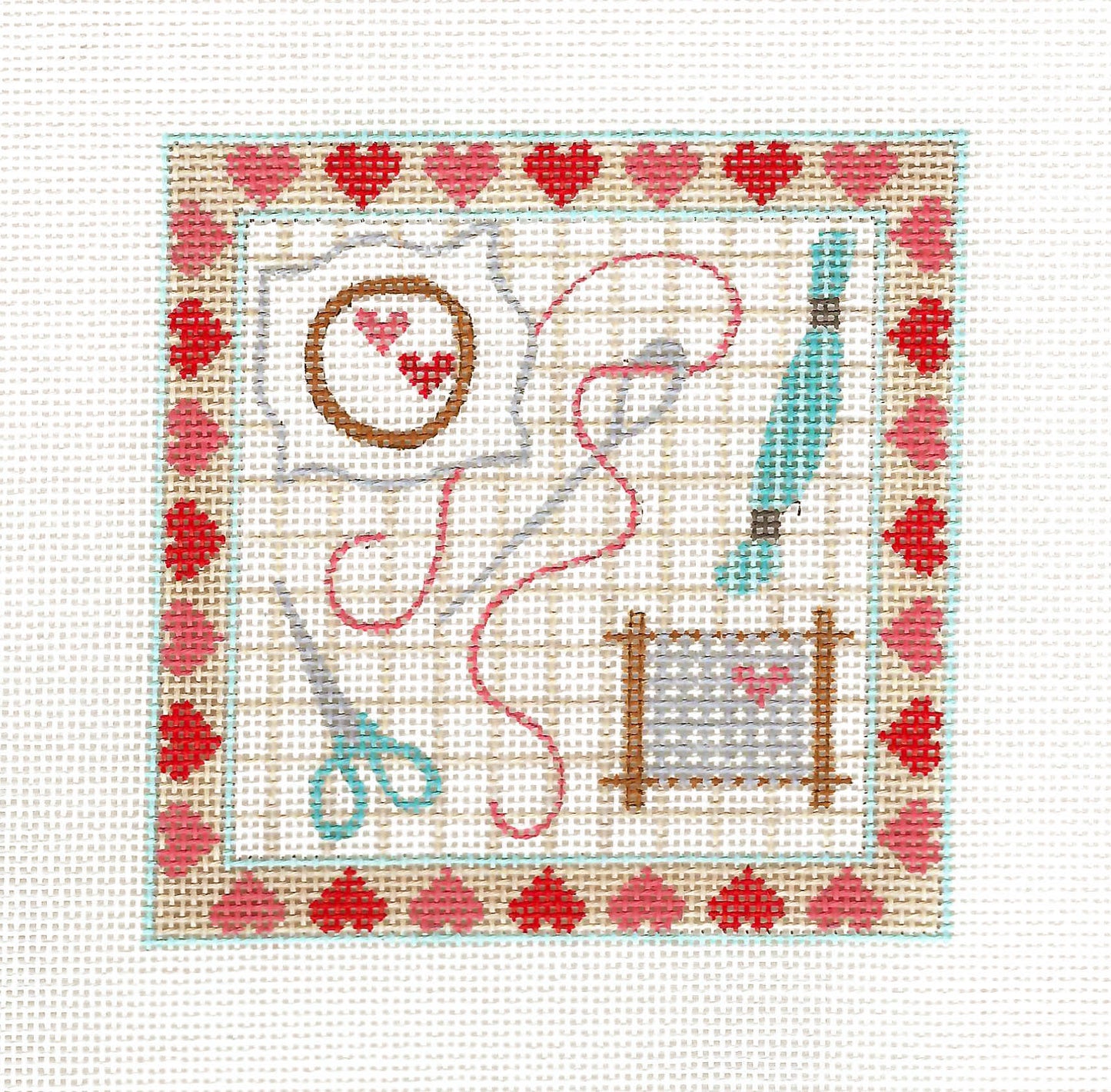 Stitchers 4" Square  Coaster handpainted 18 mesh Needlepoint Canvas by CH Designs from Danji