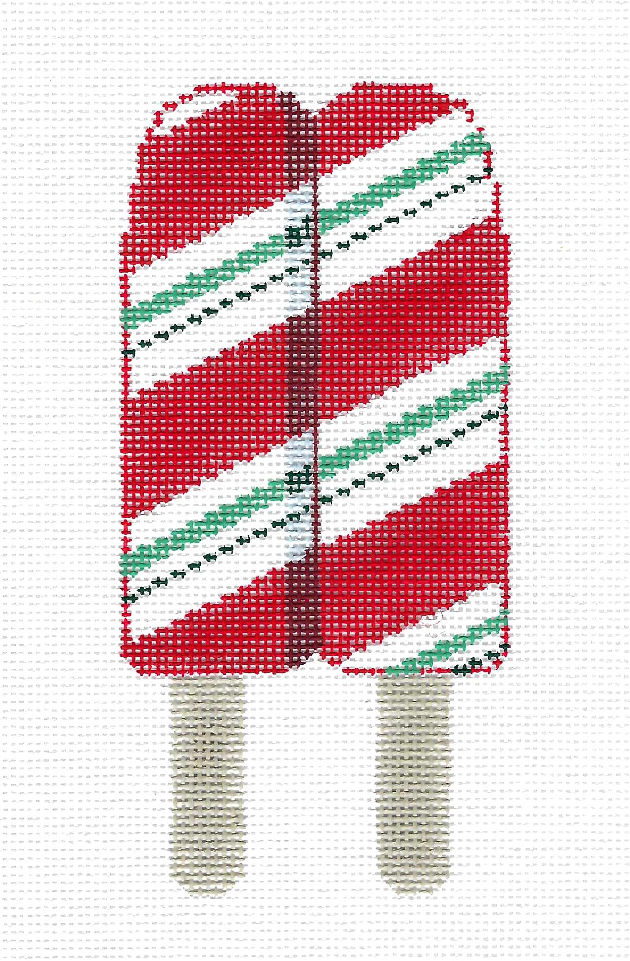 Dream Bar ~Christmas Ribbons Dream Bar handpainted Needlepoint Canvas by Kathy Schenkel