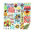 Summer Flowers Quilt 7.25" Square handpainted 13 mesh Needlepoint Canvas by Needle Crossings
