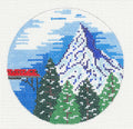 4" Round ~ Country of Switzerland~ handpainted 18 Mesh 4" Rd. Needlepoint Canvas by Painted Pony