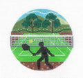 Dramatic Sports ~ TENNIS ~ handpainted 18 Mesh 4" Needlepoint Canvas Ornament by CH Design from Danji