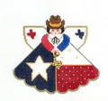 Angel ~ TEXAS Flag State Angel with Charm 18 Mesh handpainted Needlepoint Canvas by Painted Pony