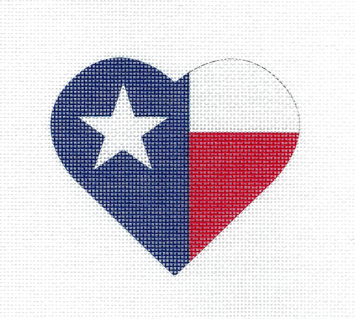Travel ~ Texas State Flag Heart Flag 18 Mesh handpainted Needlepoint Canvas by Pepperberry