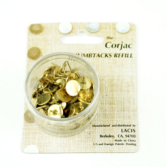 Tacks ~ Brass Plated Non-rusting Thumb Tacks for Stretcher Bars by Lacis