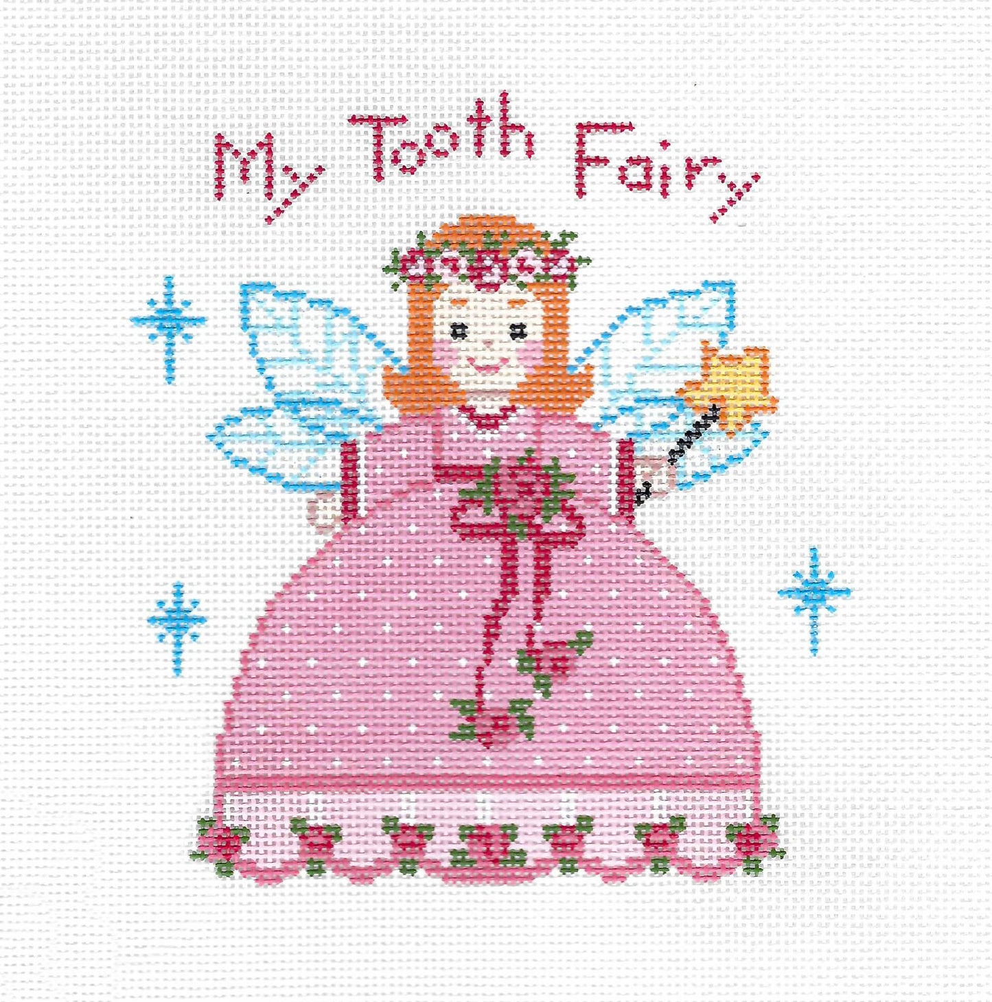 Tooth Fairy Canvas ~ TOOTH FAIRY Pillow Princess Girl's handpainted Needlepoint Canvas on 18 Mesh by LEE