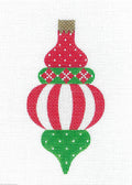 Christmas ~ Vintage Flair Argyle &  Stripes handpainted Needlepoint Ornament by Pepperberry