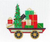 Christmas Train ~ Train Flat Car with Decorated Tree & Gifts and STITCH GUIDE by Raymond Crawford