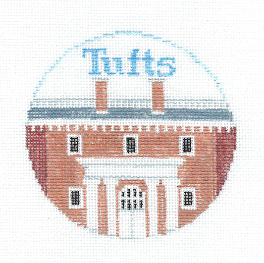 Destination ~ Tufts University in Medford, Massachusetts, a handpainted Needlepoint Canvas by Kathy Schenkel