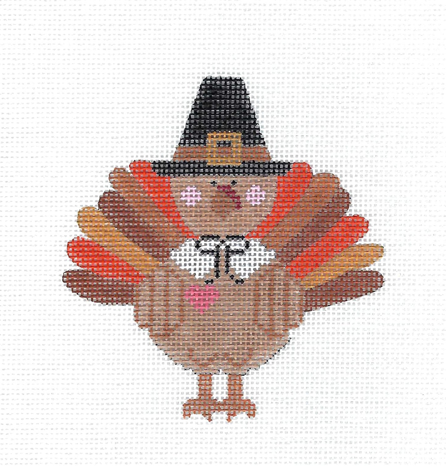 Autumn ~ Thanksgiving Turkey on handpainted Needlepoint Canvas with Stitch Guide SET by CH Designs from Danji