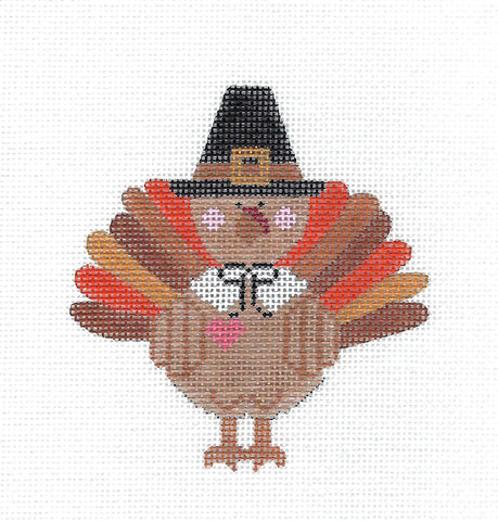Autumn ~ Thanksgiving Turkey on handpainted Needlepoint Canvas with Stitch Guide SET by CH Designs from Danji