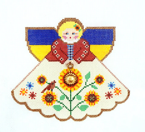 Angel ~ Ukraine Angel & Charms handpainted Ukrainian Needlepoint Ornam –  Needlepoint by Wildflowers