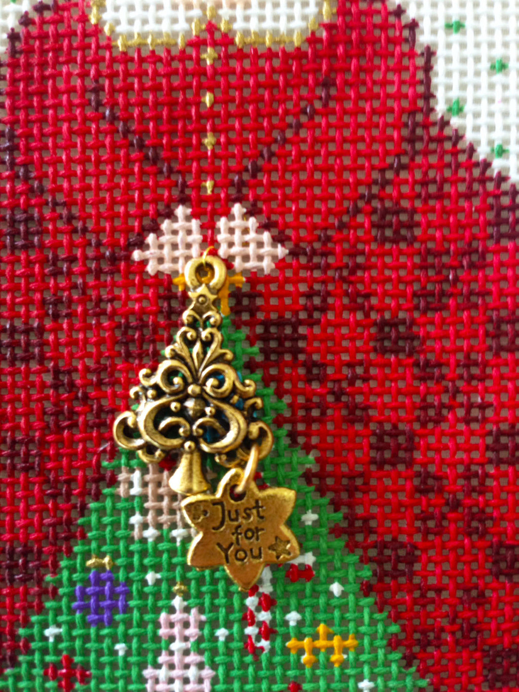 Angel ~ Under the Tree Angel & Charms & STITCH GUIDE SET handpainted Needlepoint Canvas by Painted Pony