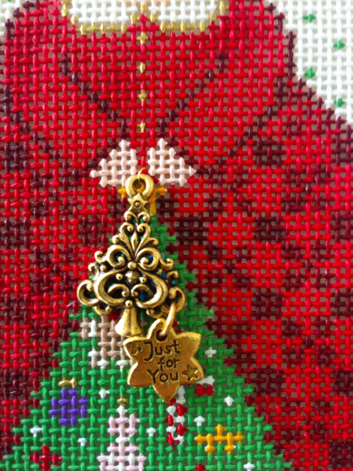 Angel ~ Under the Tree Angel & Charms & STITCH GUIDE SET handpainted Needlepoint Canvas by Painted Pony