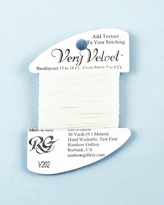 Very Velvet ~ Very Velvet #V202 "White" 10 Yd. Needlepoint Thread by Rainbow Gallery