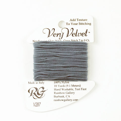 Very Velvet ~ Very Velvet #V287"Dark Pearl Gray" 10 Yd. Needlepoint Thread by Rainbow Gallery