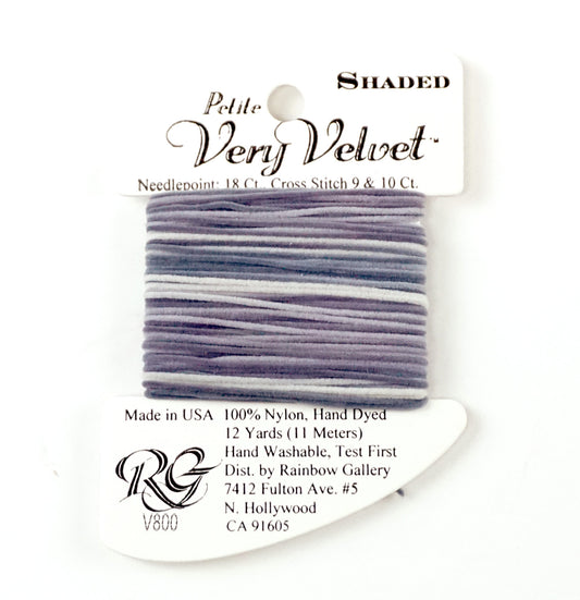 Very Velvet ~ Very Velvet Petite #V800 "Shaded Gray" 12 Yd. Needlepoint Thread by Rainbow Gallery