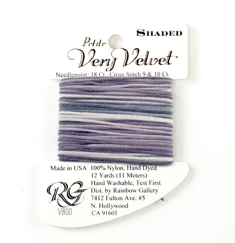 Very Velvet ~ Very Velvet Petite #V800 "Shaded Gray" 12 Yd. Needlepoint Thread by Rainbow Gallery