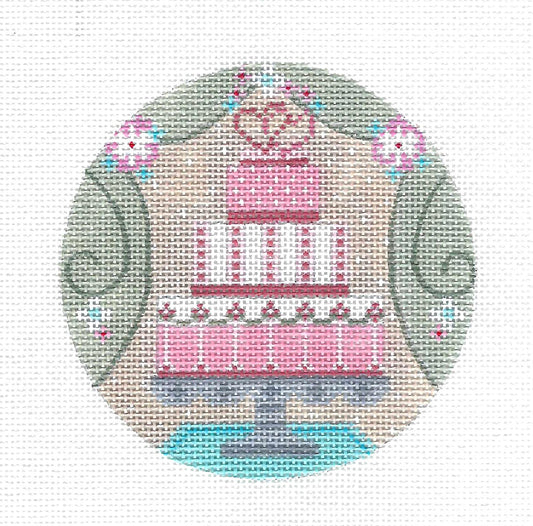 Wedding ~ Beautiful Wedding Cake 18 Mesh handpainted 4" Rd. Needlepoint Canvas Ornament by CH Designs from Danji