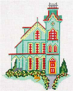 House ~ The Abbey, Cape May, New Jersey handpainted Needlepoint Canvas by Needle Crossings