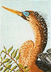 Canvas~Elegant Anhinga Shore Bird handpainted Needlepoint Canvas~by Needle Crossings