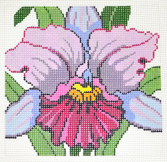 Floral Canvas ~ Lavender Orchid Flower Series handpainted Needlepoint 12 mesh Canvas by LEE