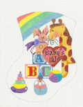 Mini Stocking ~ Baby's First Holiday or Birthday Mini Stocking & STITCH GUIDE 18 Mesh Needlepoint Canvas from Danji