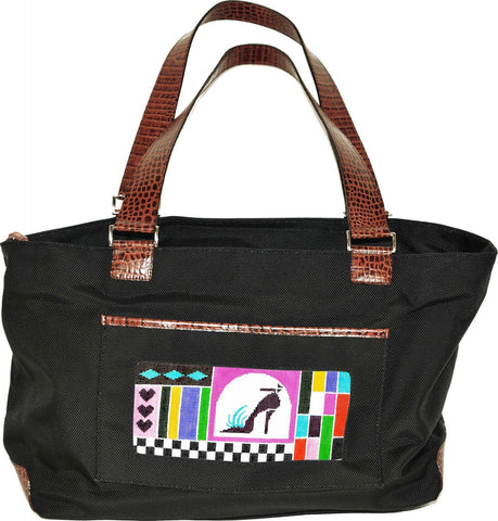 Accessory Tote Bag ~ Black Nylon Tote Bag for Handpainted Needlepoint Canvases by Lee #26