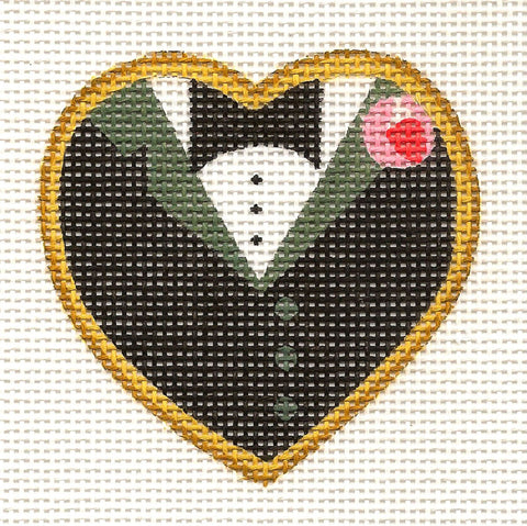 Wedding Heart ~ Wedding Groom Heart Cookie 18 mesh Canvas by Raymond Crawford