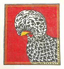Bird ~ Black Polish Chicken Canvas handpainted Needlepoint Canvas by SJS Studios