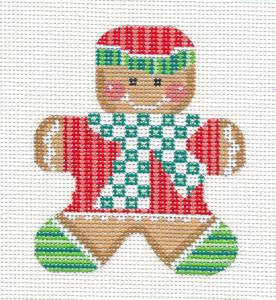Gingerbread Boy #1 Children's Needlepoint Ornament 18 Mesh Canvas by CH Designs from Danji
