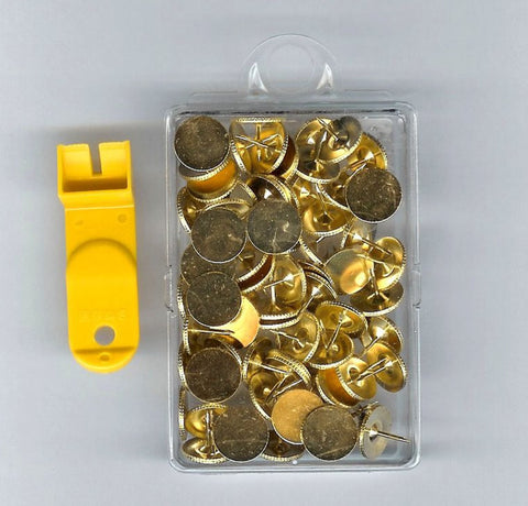 Tacks ~ Brass Plated Non-rusting Thumb Tacks for Stretcher Bars by Clover