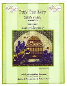 Kelly Clark Canvas ~ Springtime Bee Skep & Stitch Guide handpainted Needlepoint Canvas